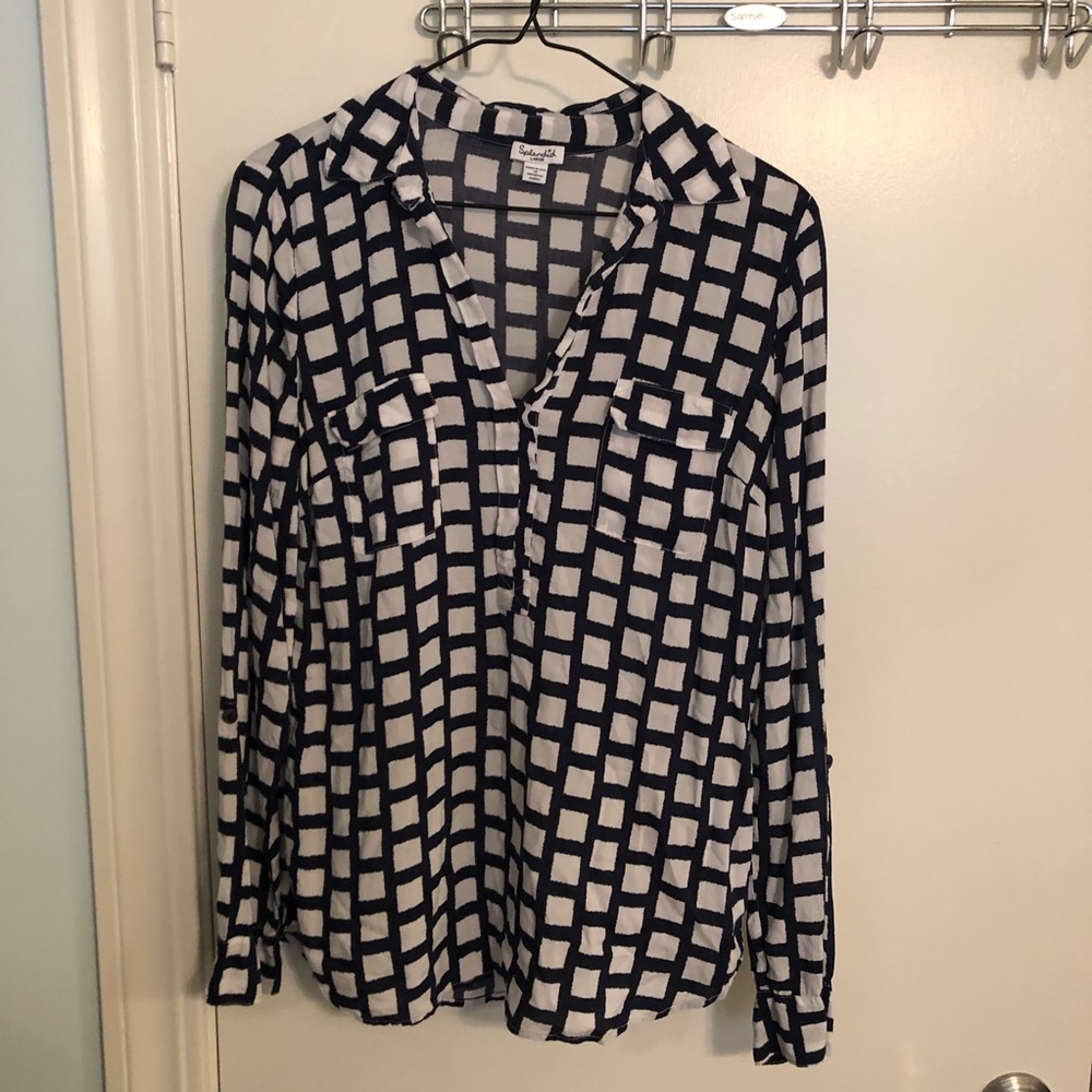 splendid navy button down